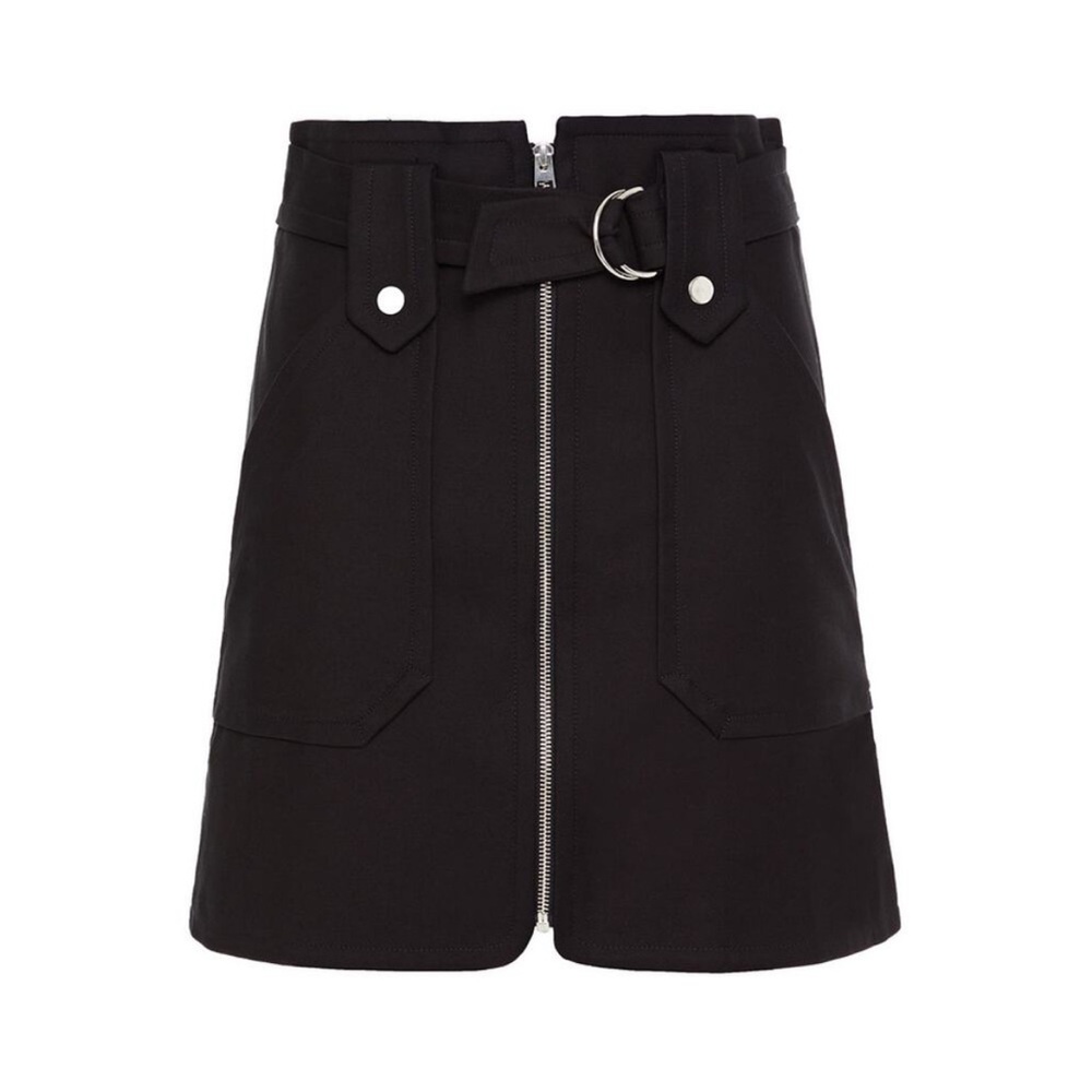 Black Mini Skirt with Belt Detail